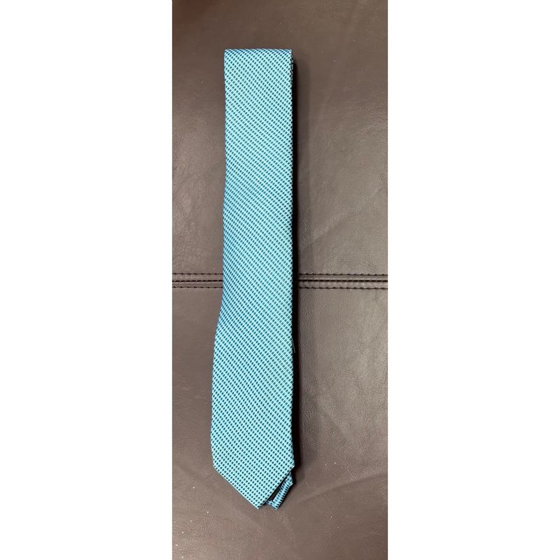 AQUA & NVY PRINTED TIE / TIEATTEZ0075 AQUA & NVY PRINTED TIE / TIEATTEZ0075