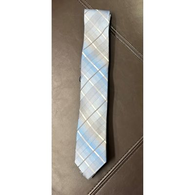 LIGHT BLUE PLAID TIE SILVERY SHIMMER / TIEATTEZ0086