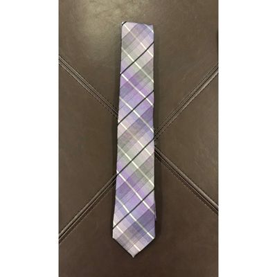 PURPLE PLAID TIE WHT & BLK / TIEATTEZ0085
