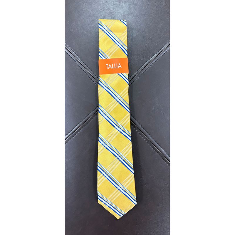 YELLOW TIE NAVY & WHTE STRIPE / TIETTTFZ0043 YELLOW TIE NAVY & WHTE STRIPE / TIETTTFZ0043