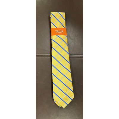 YELLOW TIE BLUE STRIPE PATTERN / TIETTTFZ0010