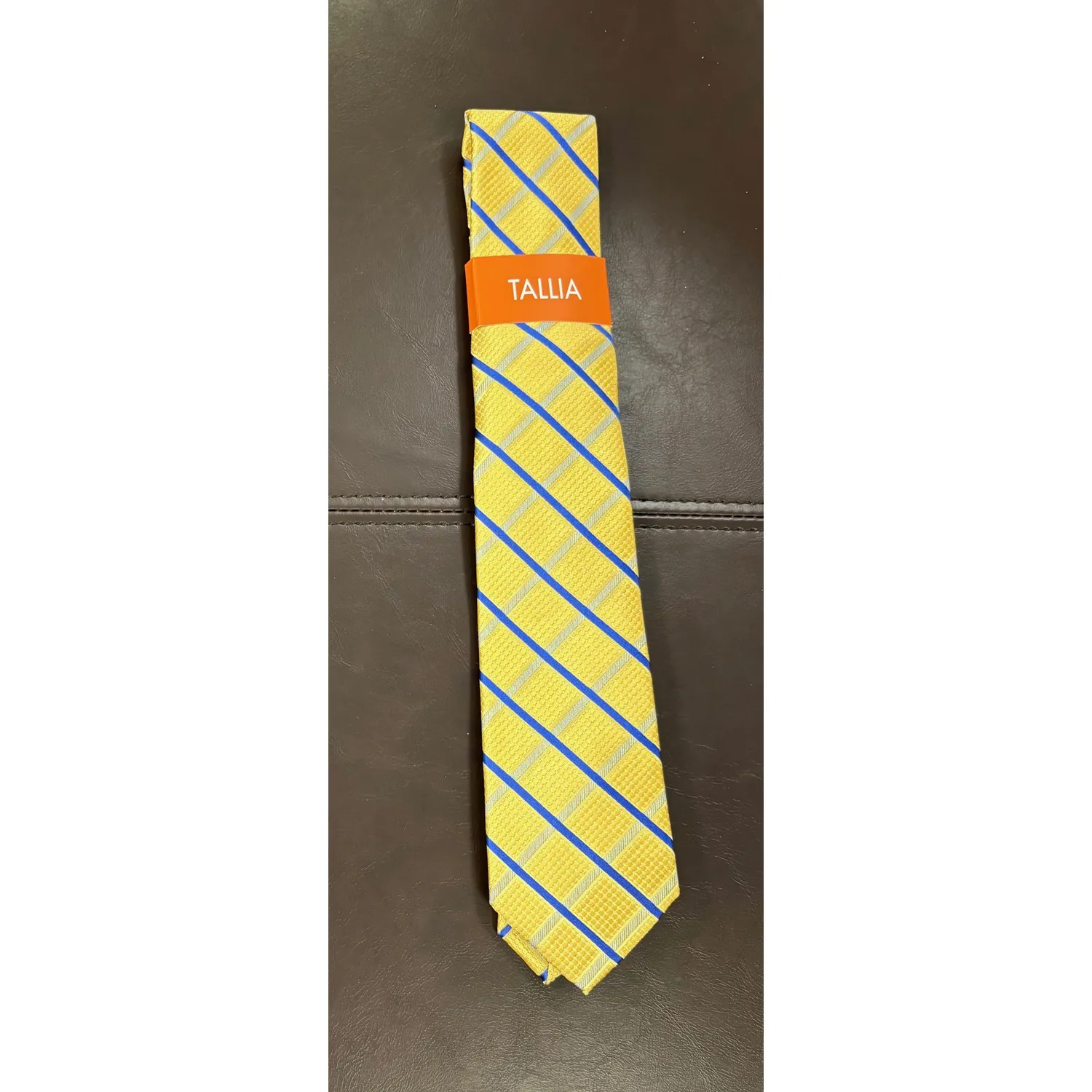 YELLOW TIE BLUE STRIPE PATTERN / TIETTTFZ0010