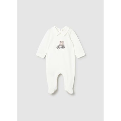 OFF WHITE SLEEPER EMBROIDERED CAR BEAR PRINT / 1716-092