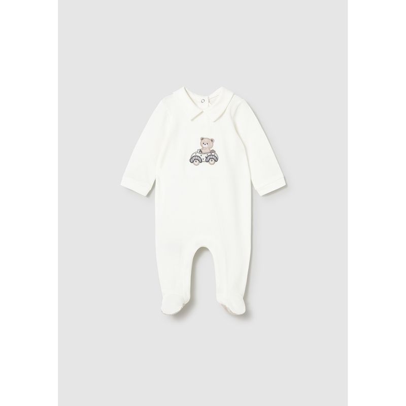 OFF WHITE SLEEPER EMBROIDERED CAR BEAR PRINT / 1716-092