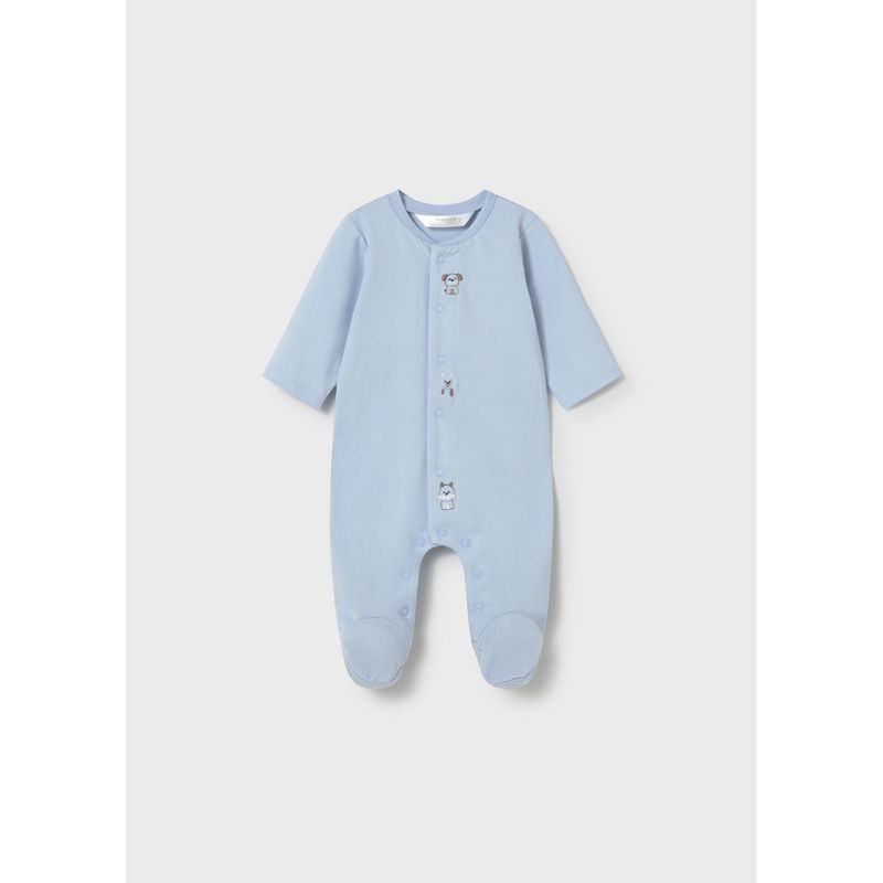 SKY BLUE SLEEPER FRONT CLOSURE PUPPY EMBRODERY / 1720-079