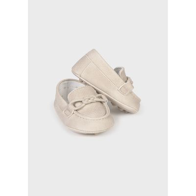 TAUPE MOCCASION SHOE BRAIDED TRIM / 9083-093