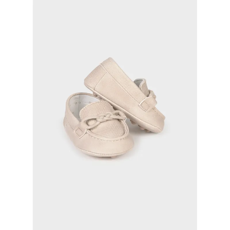 TAUPE MOCCASION SHOE BRAIDED TRIM / 9083-093