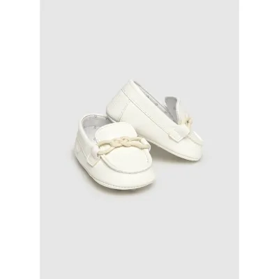 WHITE MOCCCASIN SHOE BRAIDED TRIM / 9083-091 WHITE MOCCCASIN SHOE BRAIDED TRIM / 9083-091