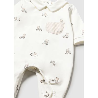 OFF WHTE SLEEPER STRIPED POCKET BEAR ALOVER PRINT / 1716-092