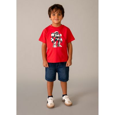 DARK BLUE BERMUDA SHORT SOFT DENIM JOGGER / 3210-077