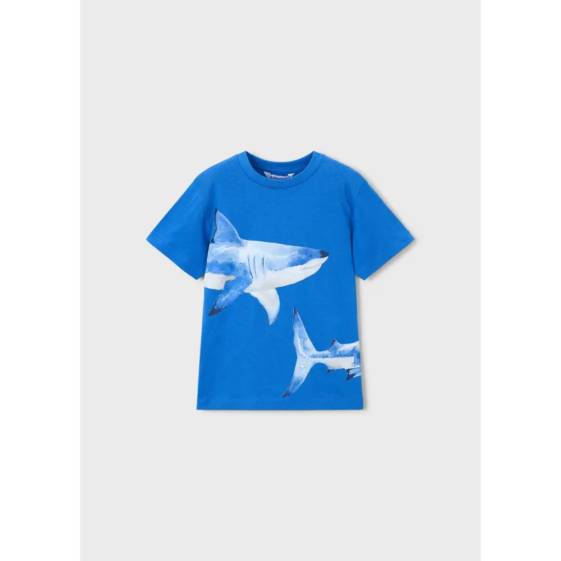 BLUE TSHIRT WHALE PRINT SHORT SLEEVE / 3080-093