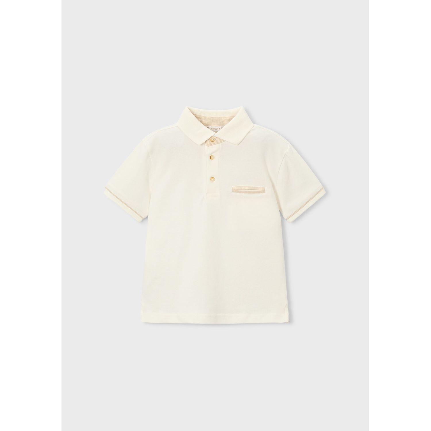 CREAM POLO TOP SHORT SLEEVE BEIGE TRIM / 3103-072