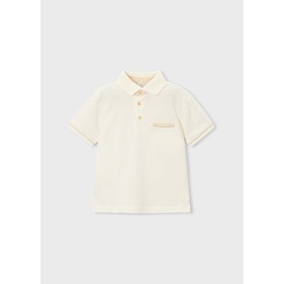 CREAM POLO TOP SHORT SLEEVE BEIGE TRIM / 3103-072