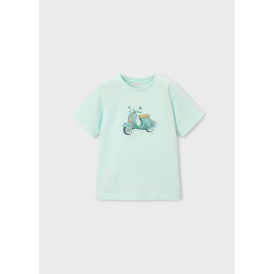 MINT GREEN TSHIRT MOTORCYCLE PRINT SHORT SLEEVE / 3059-025