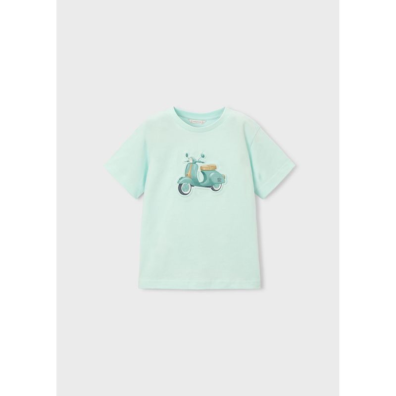 MINT GREEN TSHIRT MOTORCYCLE PRINT SHORT SLEEVE / 3059-025