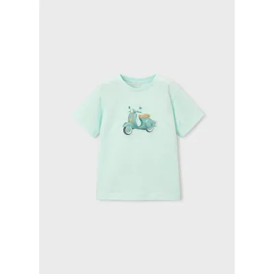 MINT GREEN TSHIRT MOTORCYCLE PRINT SHORT SLEEVE / 3059-025