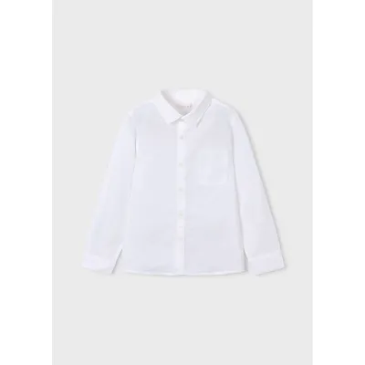 WHITE LINEN SHIRT LONG SLEEVE / 3119-038