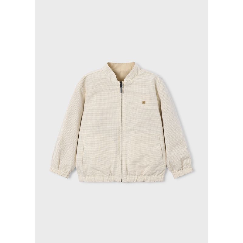 BEIGE REVERSIBLE LINEN WINDBREAKER CHECK / 3444-047