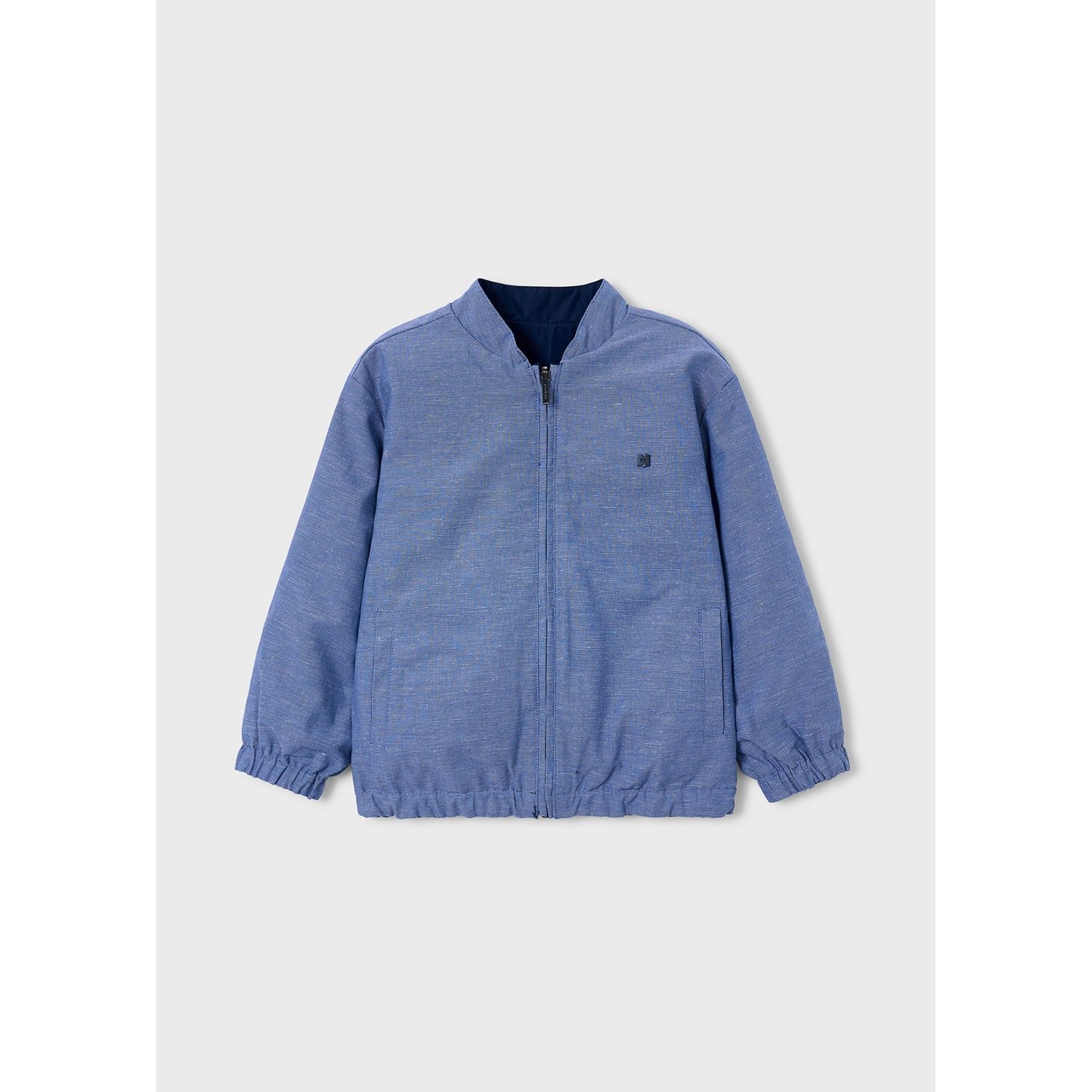 NAVY REVERSIBLE LINEN WINDBREAKER / 3444-048