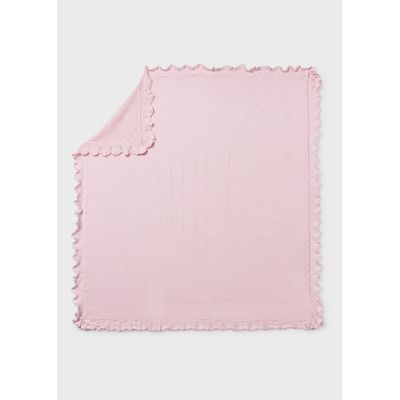CRYSTAL PINK KNIT BLANKET FRILL / 9020-092
