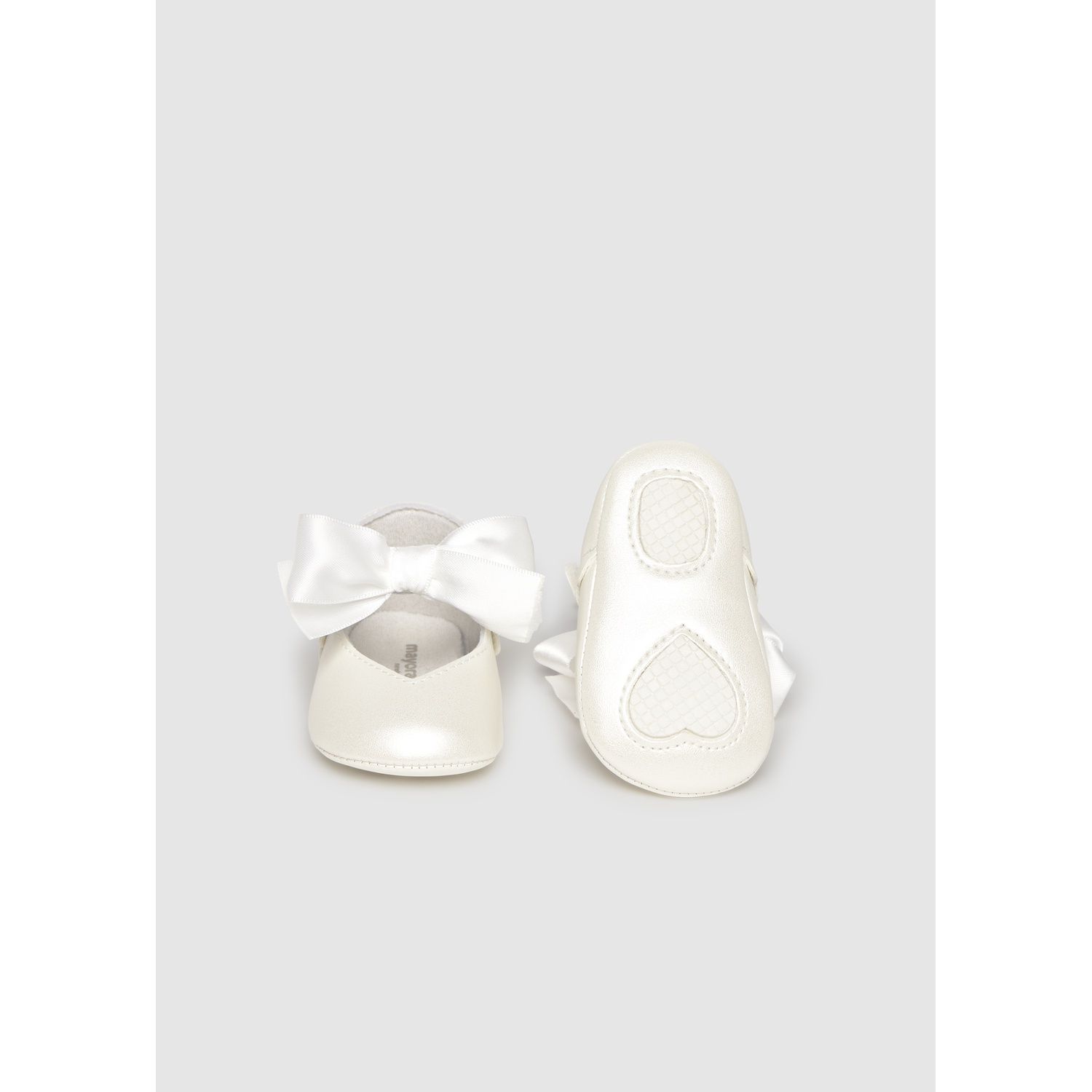 WHITE MARY JANE SHOE SATIN BOW / 9090-079