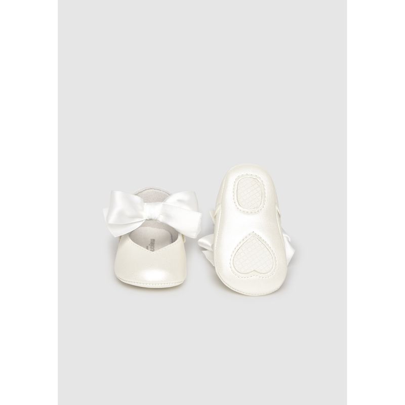 WHITE MARY JANE SHOE SATIN BOW / 9090-079