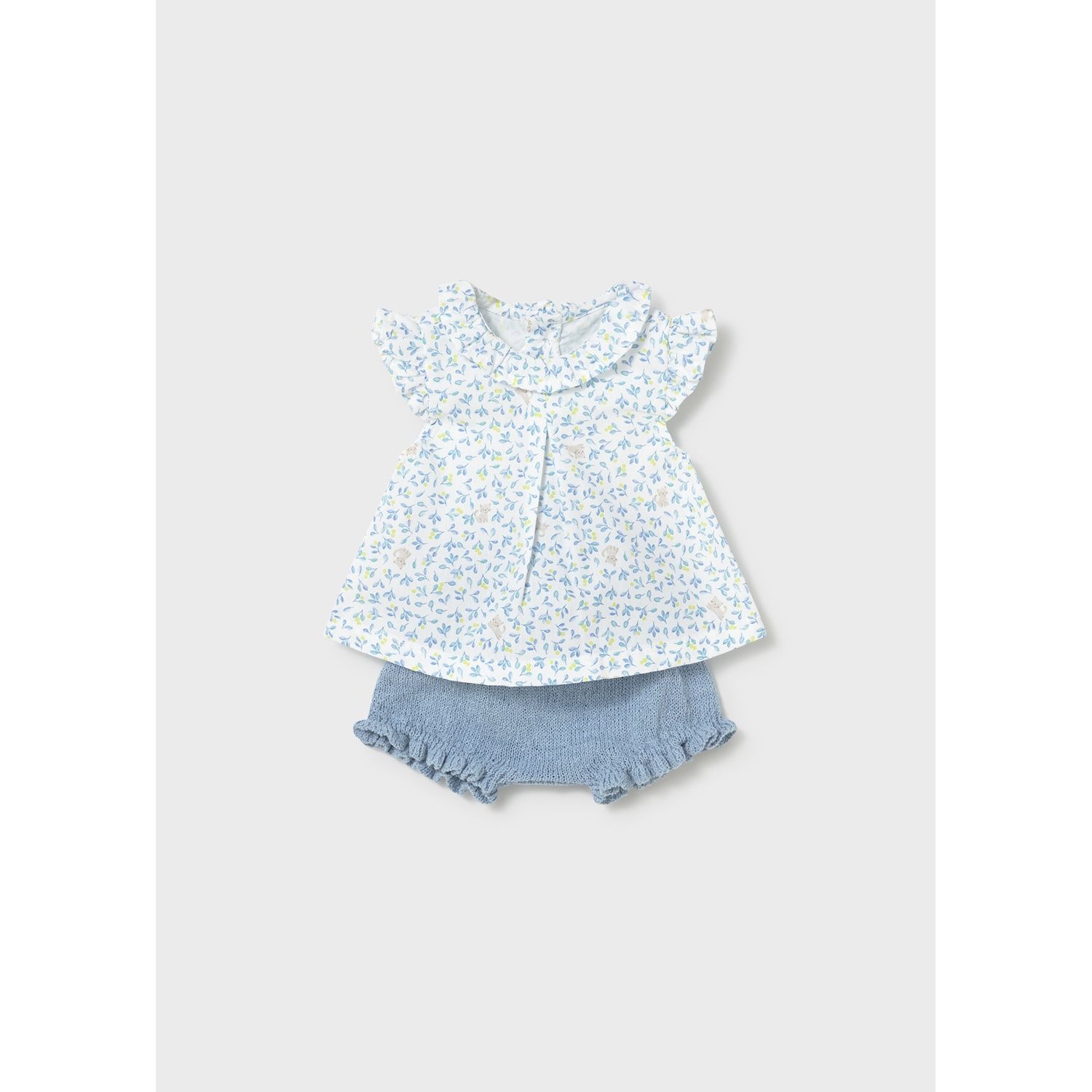 2PC BLUE BLOOMER & PRINTED BLOUSE SETCAP SLEEVE / 1288-054