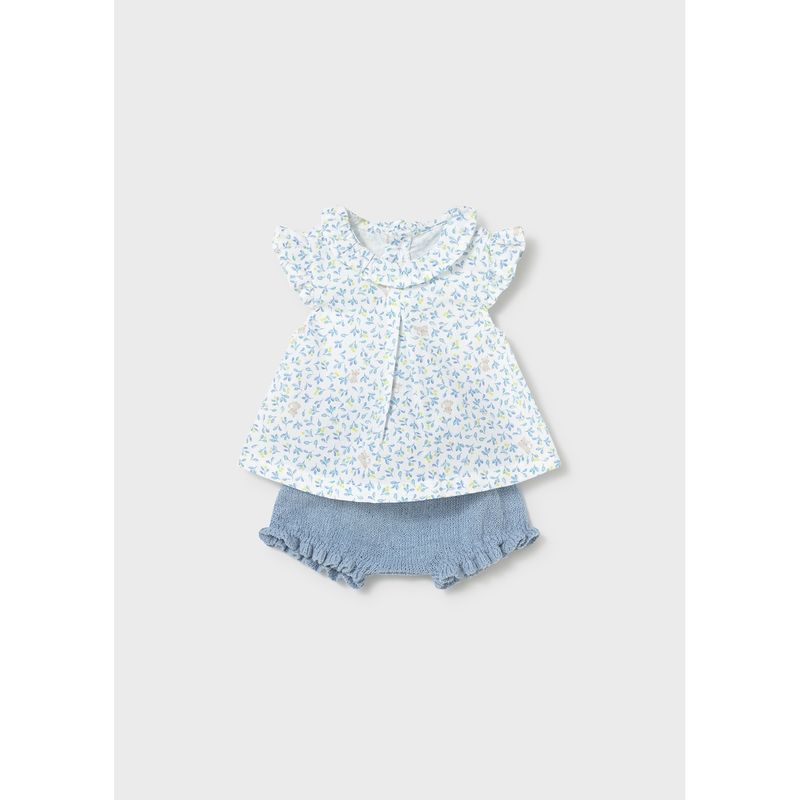 2PC BLUE BLOOMER & PRINTED BLOUSE SETCAP SLEEVE / 1288-054