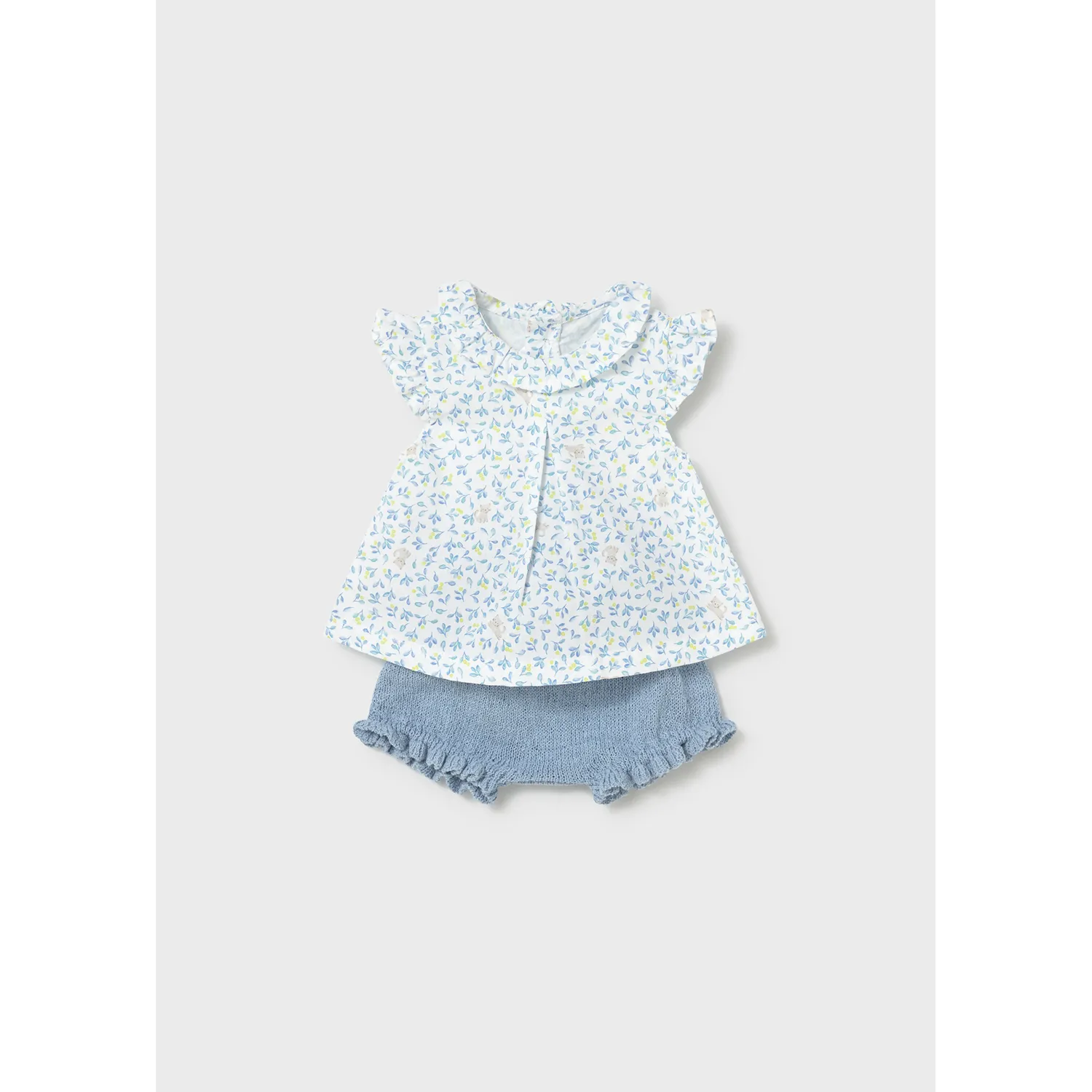 2PC BLUE BLOOMER & PRINTED BLOUSE SETCAP SLEEVE / 1288-054