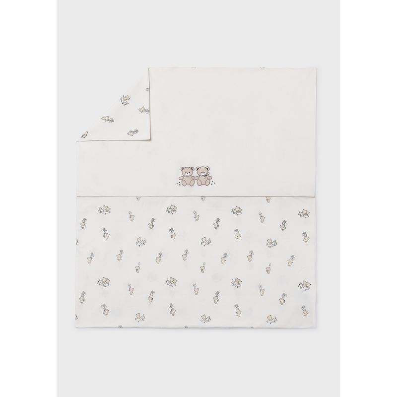 CREAM BLANKET REVERSIBLE BEAR PRINT / 9047-014