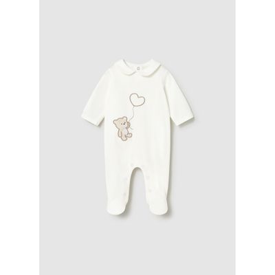 OFF WHITE SLEEPER BROWN BEAR APPLIQUE / 1743-095 OFF WHITE SLEEPER BROWN BEAR APPLIQUE / 1743-095