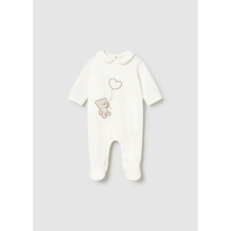 OFF WHITE SLEEPER BROWN BEAR APPLIQUE / 1743-095