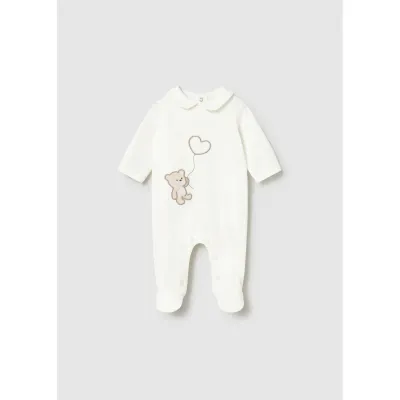OFF WHITE SLEEPER BROWN BEAR APPLIQUE / 1743-095