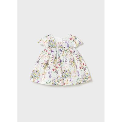 WHITE MCL FLORAL PRINT DRESS CAP SLEEVE / 1885-040