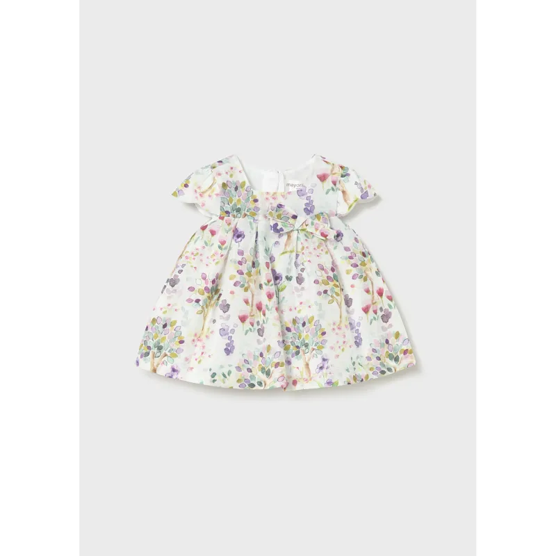 WHITE MCL FLORAL PRINT DRESS CAP SLEEVE / 1885-040