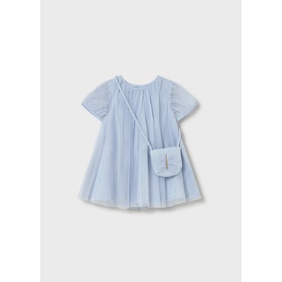 2PC BABY BLUE DRESS & BAG TULLE / 1917-045