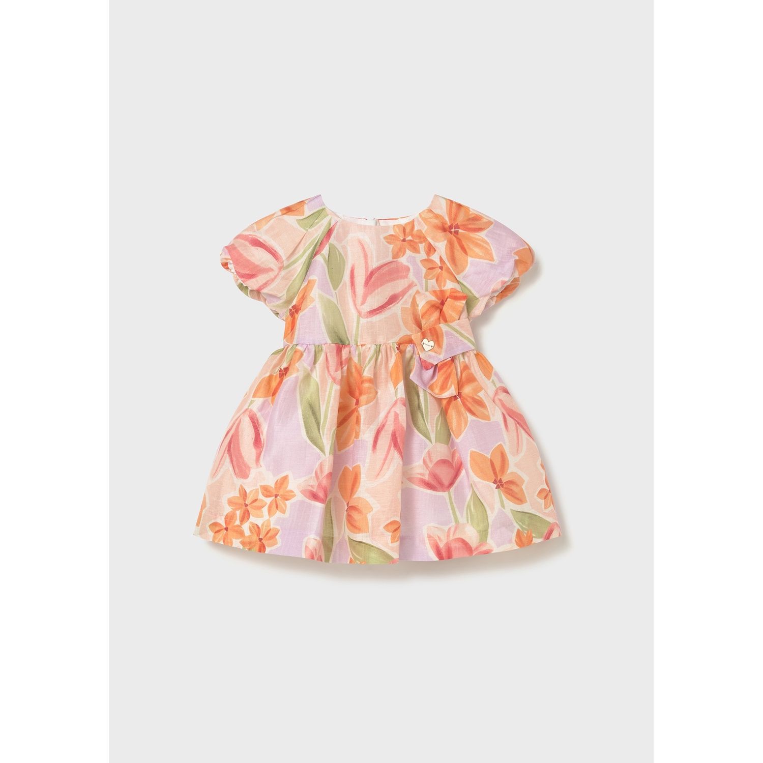 BLOSSOM PINK PRINTED DRESS SHORT SLEEVE / 1909-077