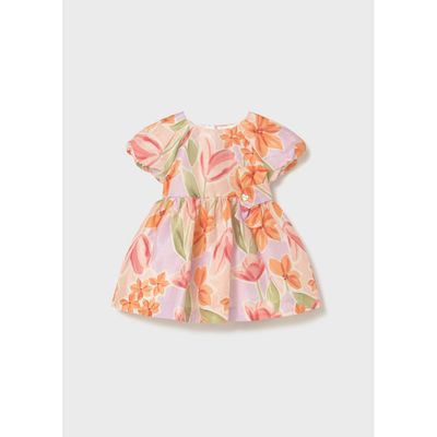 BLOSSOM PINK PRINTED DRESS SHORT SLEEVE / 1909-077