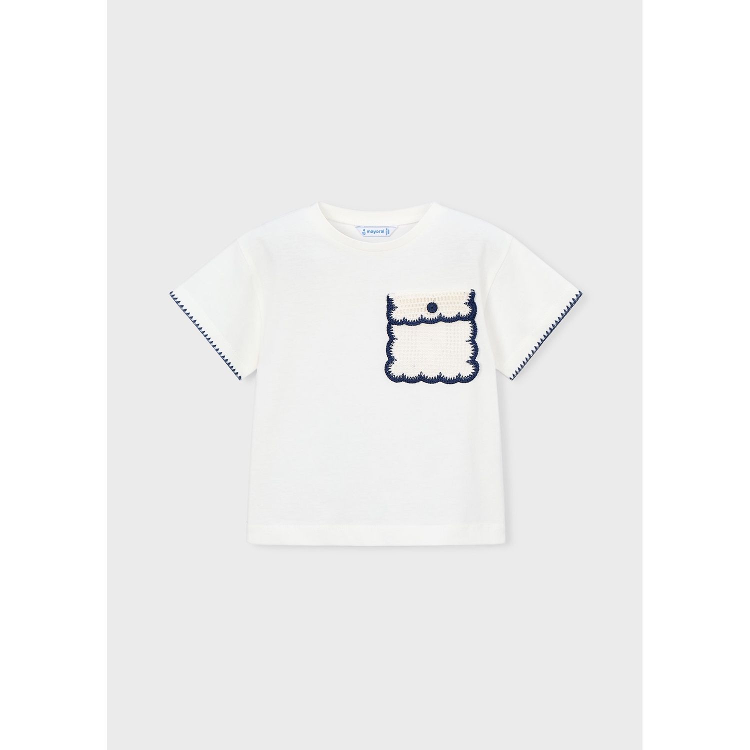 OFF WHITE TSHIRT NAVYKNIT POCKET TRIM SHORT SLEEVE / 3013-011