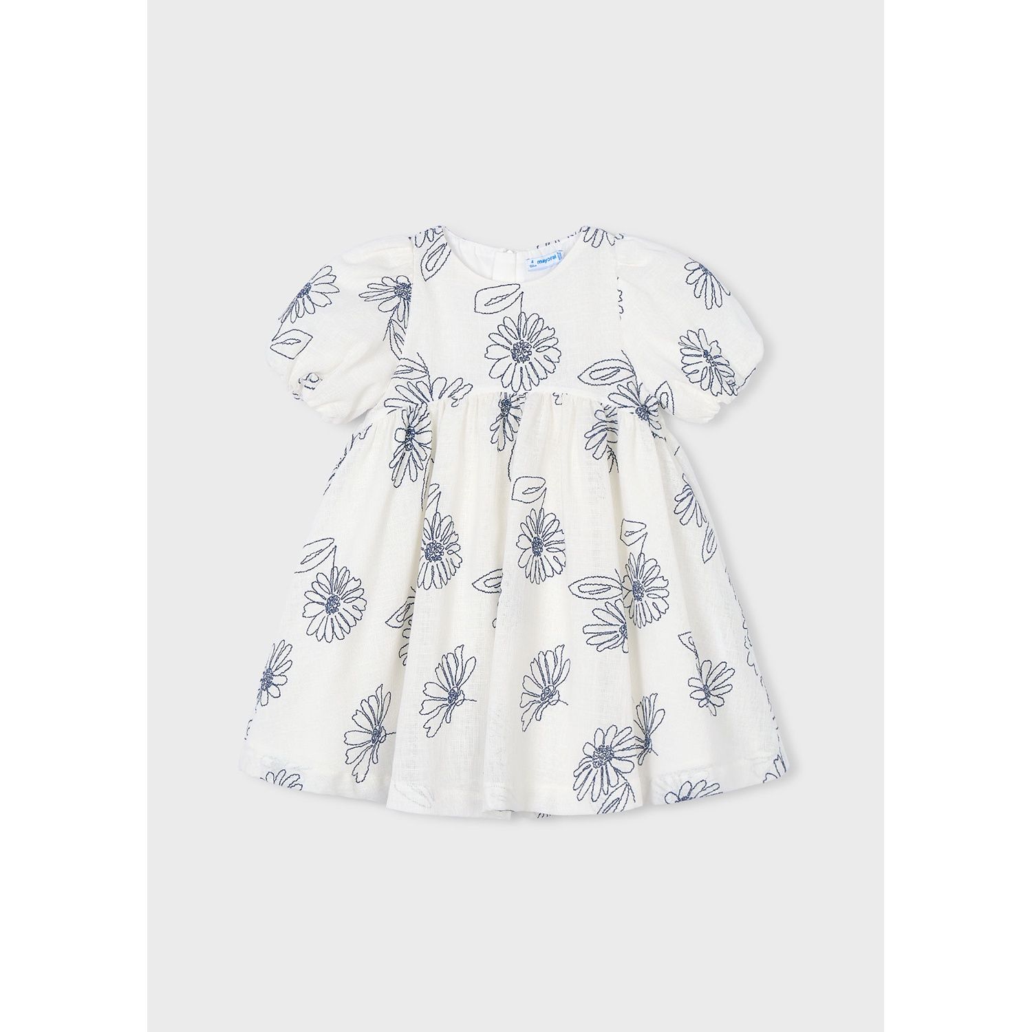 OFF WHITE DRESS NAVY FLOWER PRINT / 3921-090