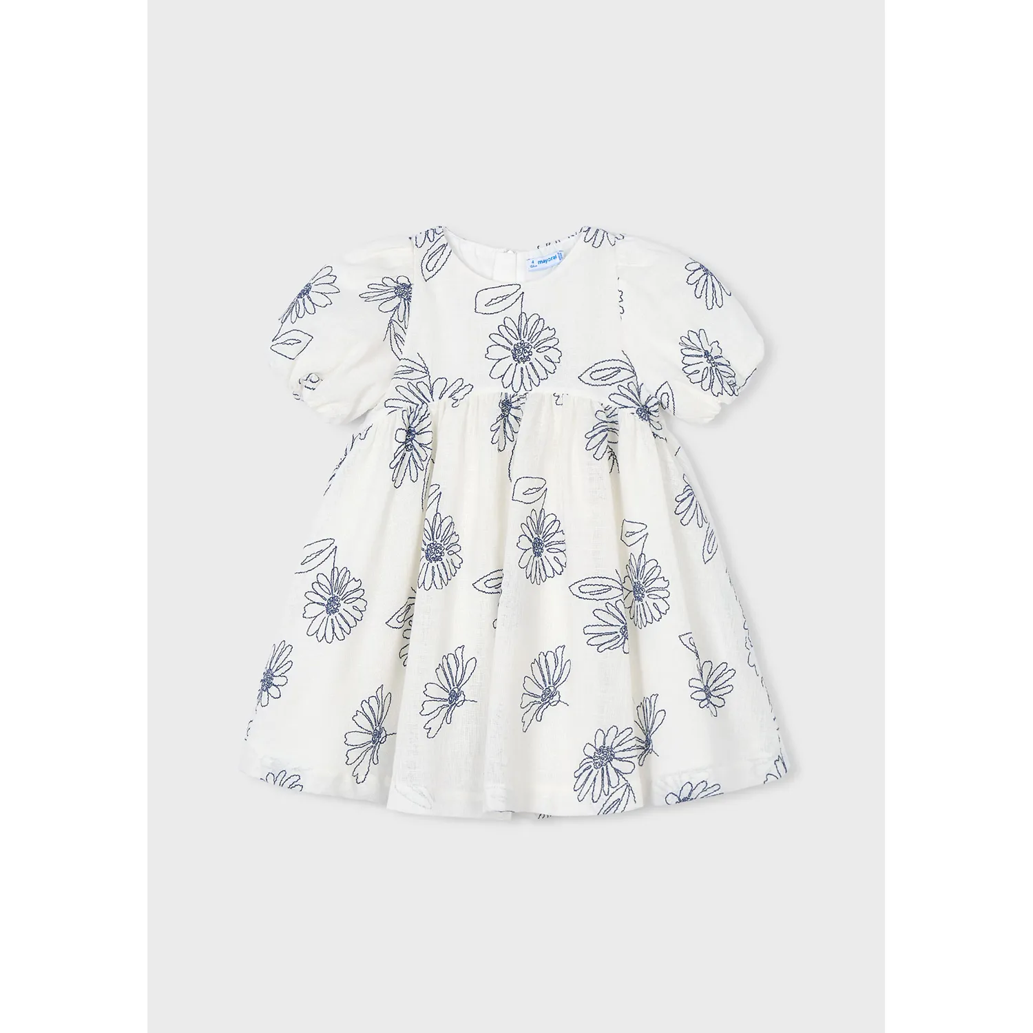 OFF WHITE DRESS NAVY FLOWER PRINT / 3921-090