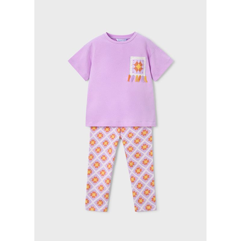 2PC LILAC LEGGING SET PRINTED LEGGING / 3727-039