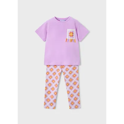 2PC LILAC LEGGING SET PRINTED LEGGING / 3727-039