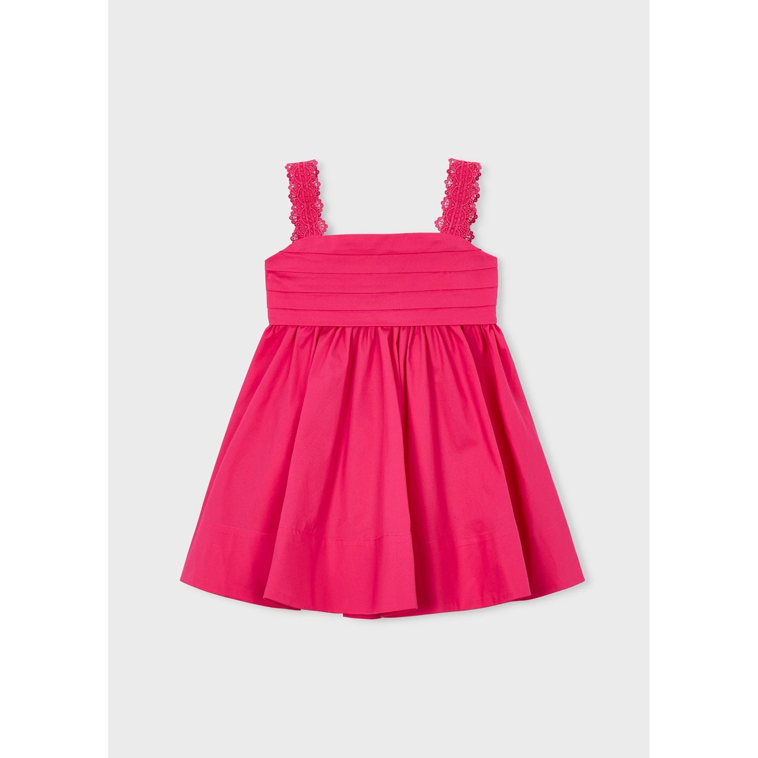 RED SUNDRESS LACE STRAPSSATIN PLEATED BODICE / 3926-015