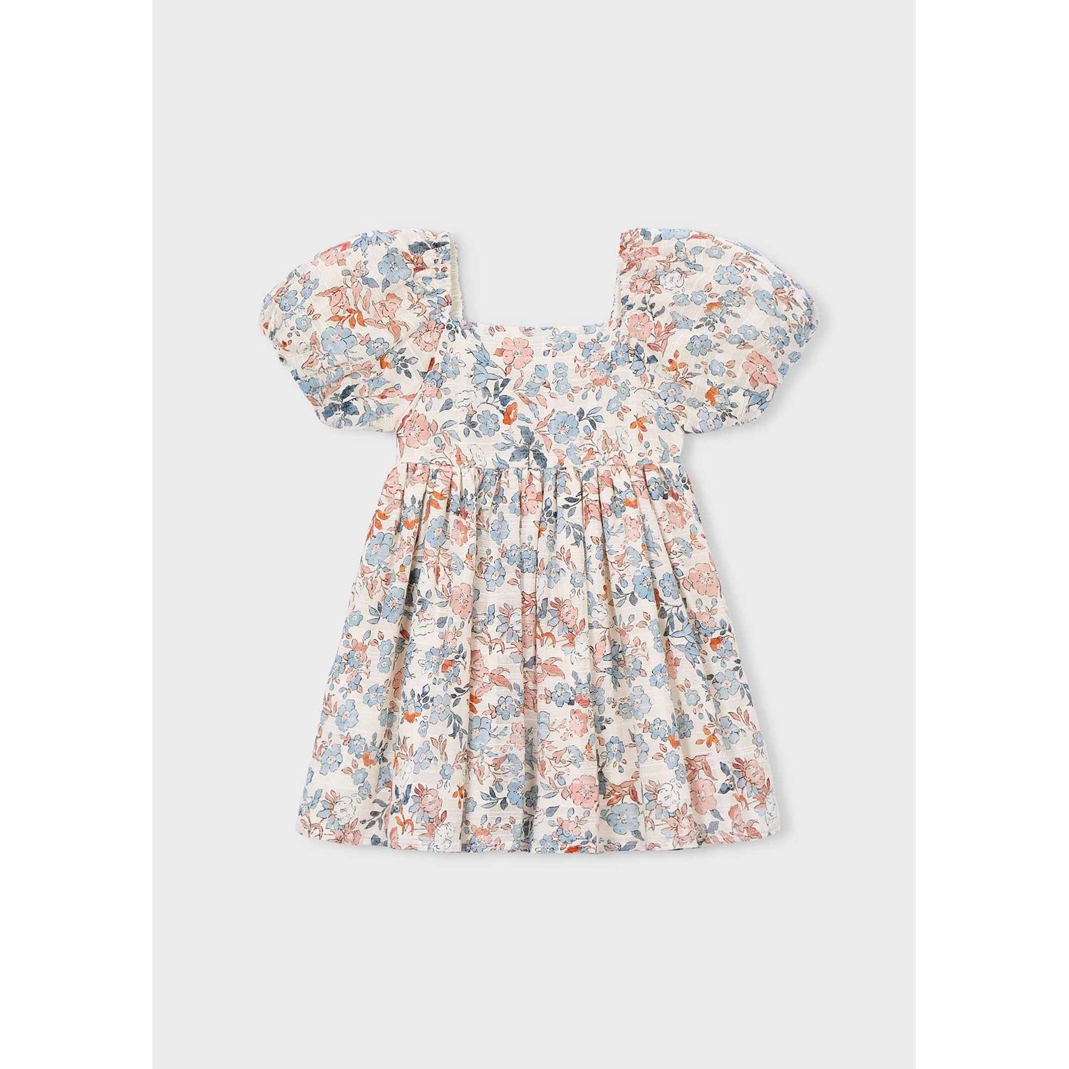 OFF WHITE MULTICOLORED PRINTED DRESS FLORAL / 3928-020