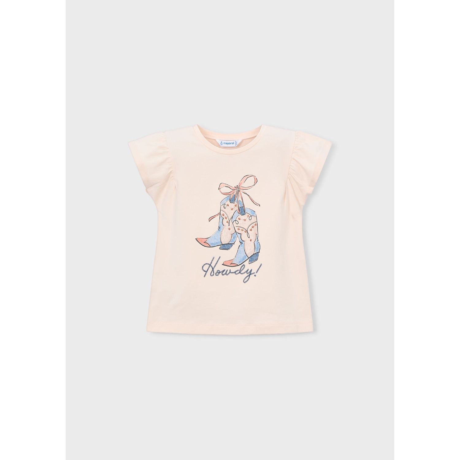 TAUPE TSHIRT BLUE BOOTS HOWDY SHORT SLEEVE / 3007-080
