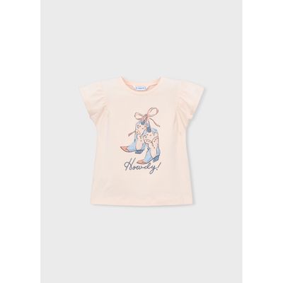 TAUPE TSHIRT BLUE BOOTS HOWDY SHORT SLEEVE / 3007-080