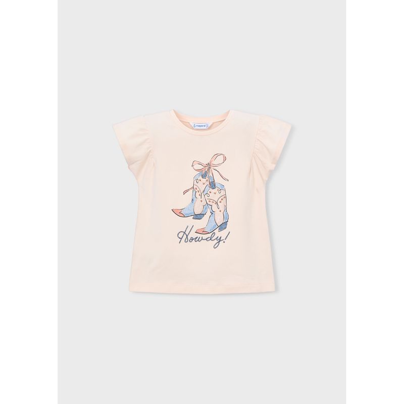TAUPE TSHIRT BLUE BOOTS HOWDY SHORT SLEEVE / 3007-080