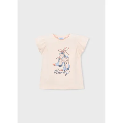 TAUPE TSHIRT BLUE BOOTS HOWDY SHORT SLEEVE / 3007-080