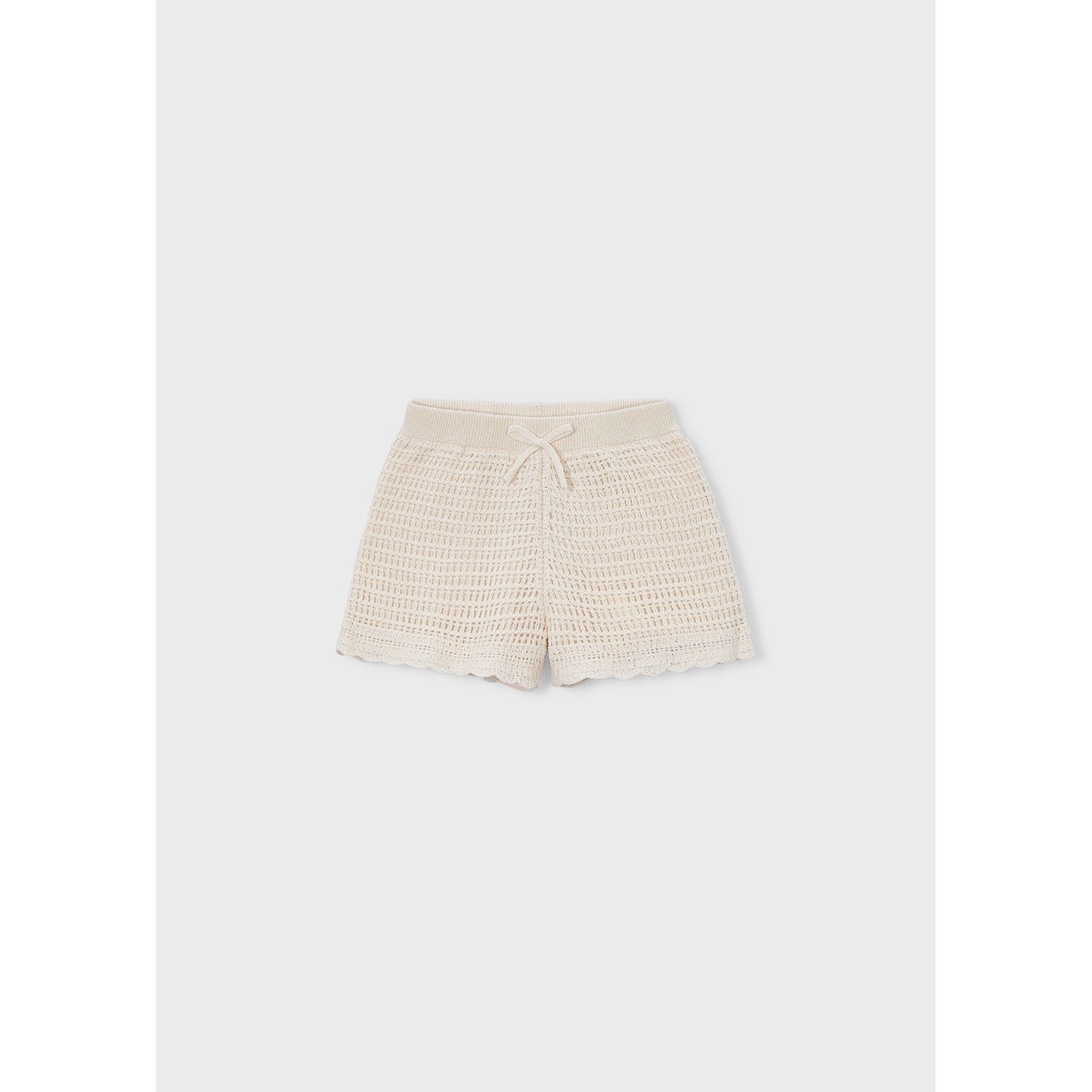 BEIGE KNIT SHORTS OPEN WEAVE / 3223-050